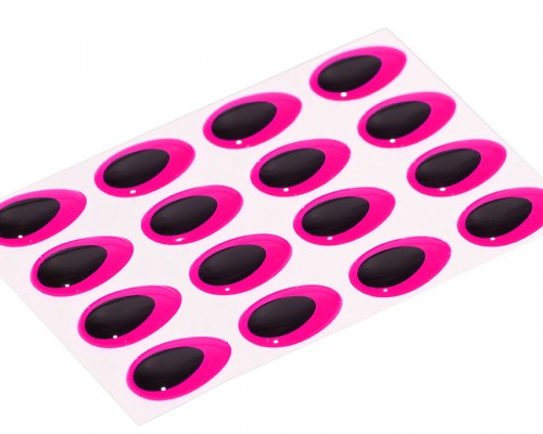 3D Epoxy Teardrop Eyes, Fluo Pink, 15 mm